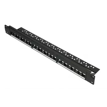 Patchpanel Extralink 24-poorts U/UTP (UTP) modulair, 1U, zwart, 482,6 mm breed