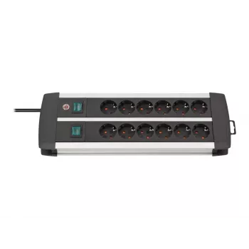 Verlengsnoer Brennenstuhl 1391000912 3m 12 stopcontacten binnen zwart wit