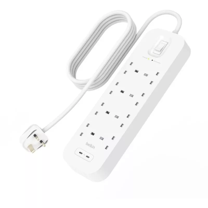 Overspanningsbeveiliging SurgePlus 8x Schuko 2xUSB-C 900J 2m