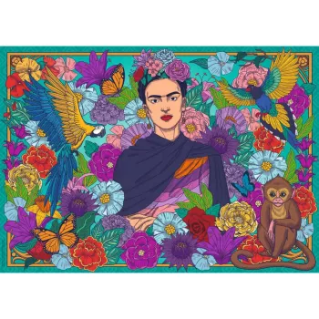 Puzzel - Frida Kahlos paradijs: papegaaien, apen 1000 stukjes