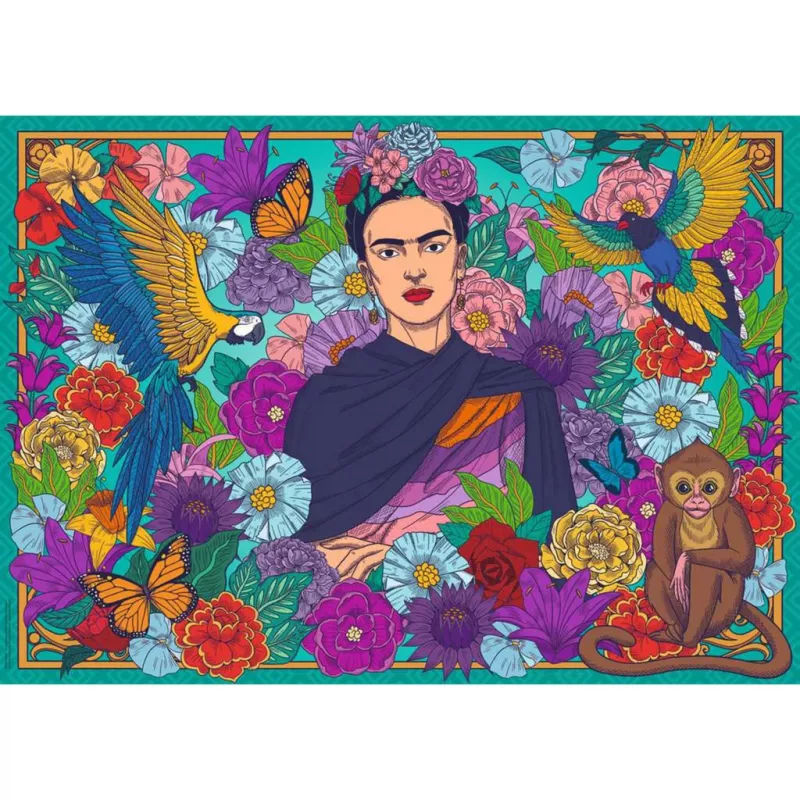 Puzzel - Frida Kahlos paradijs: papegaaien, apen 1000 stukjes