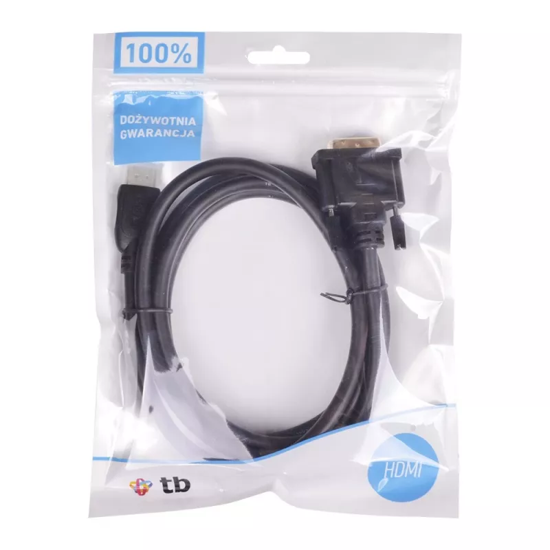 TB HDMI-DVI-kabel 1,8 m goud omhuld, DVI 24+1
