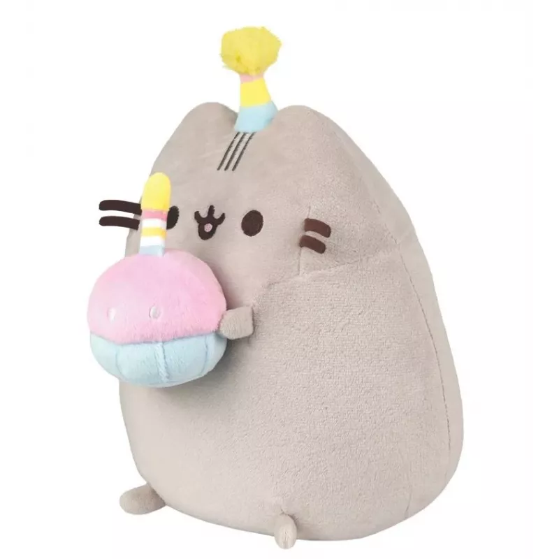 Knuffel Pusheen van Pusheen — 24 cm verjaardagshoed met taart knuffel