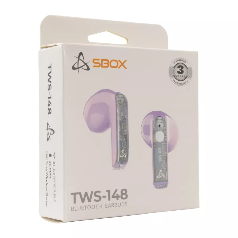 Hoofdtelefoon SBOX EB-TWS148 paars