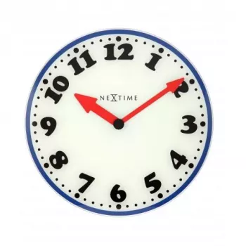 NeXtime wandklok 8151 Boy, Ø43 cm, wit/blauw/zwart/rood