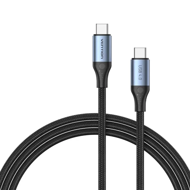 Vention USB4 Gen 3x2 Type-C-naar-Type-C-kabel 1 m, 5 A, aluminiumlegering, katoen omvlochten