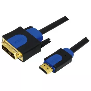 Videokabel-adapter LogiLink CHB3102 2 m HDMI DVI-D zwart blauw