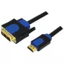 Videokabel-adapter LogiLink CHB3102 2 m HDMI DVI-D zwart blauw