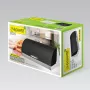 Broodtrommel Maestro MR-1676 zwart – RVS, klapdeksel, 385×255×190 mm