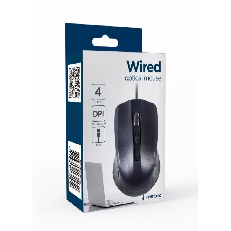 Optische muis zwart USB 1,8 m kabel