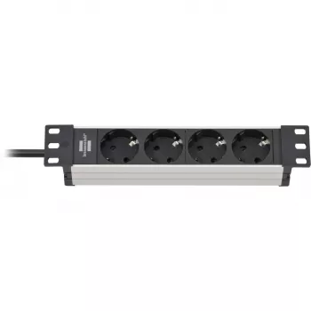 Brennenstuhl 1390007004 verlengsnoer 2 m 4 stopcontacten binnen zwart - zilver (1390007004)
