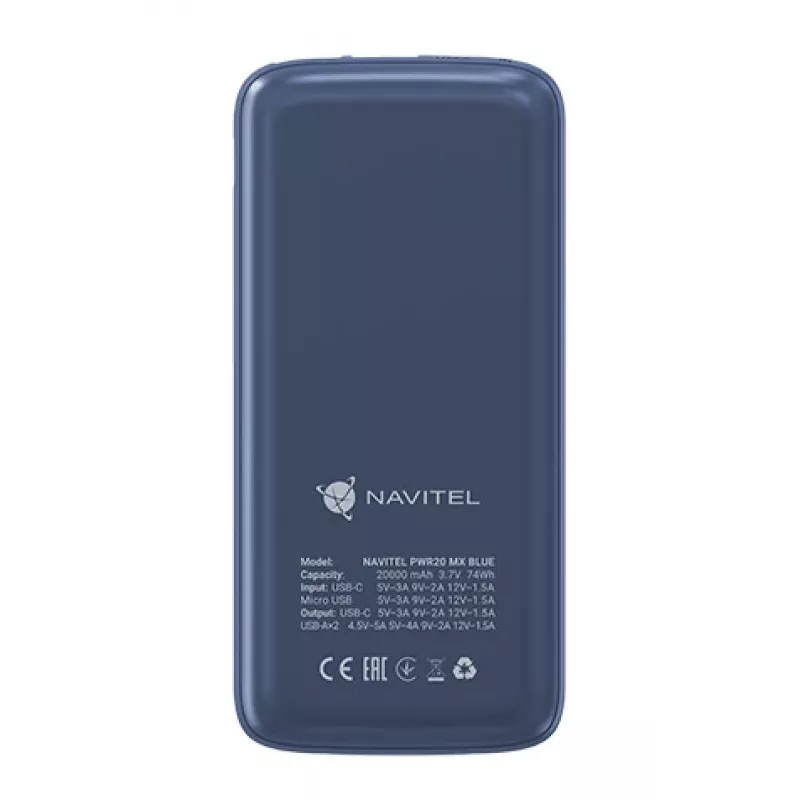 Draagbare powerbank Navitel PWR20 MX BLUE 20000 mAh