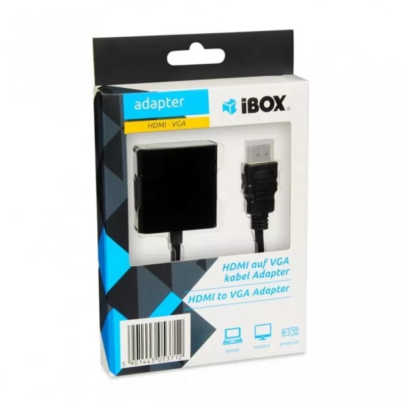 iBox IAHV01 HDMI-naar-VGA-adapter, zwart