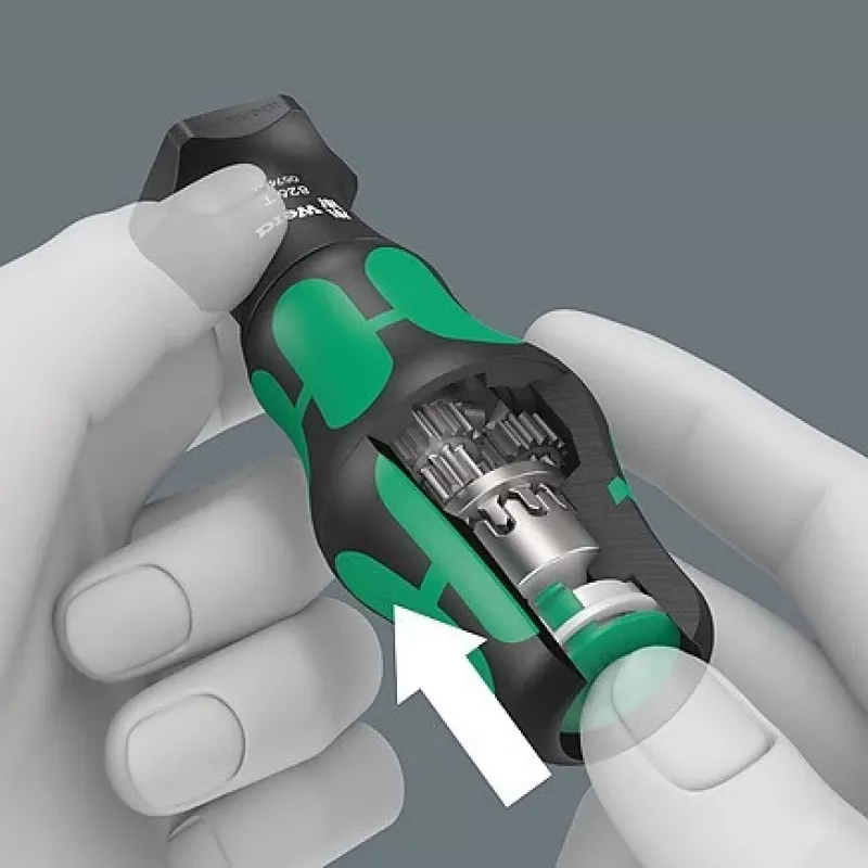 Wera 826 T Kraftform Turbo Bithouder-schroevendraaier met Rapidaptor, 1/4 inch