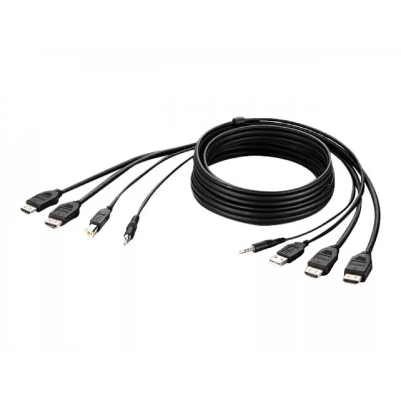 Belkin Secure KVM combo kabel - video- / USB- / audiokabel - TAA-conform - USB, mini-jack, HDMI (M)