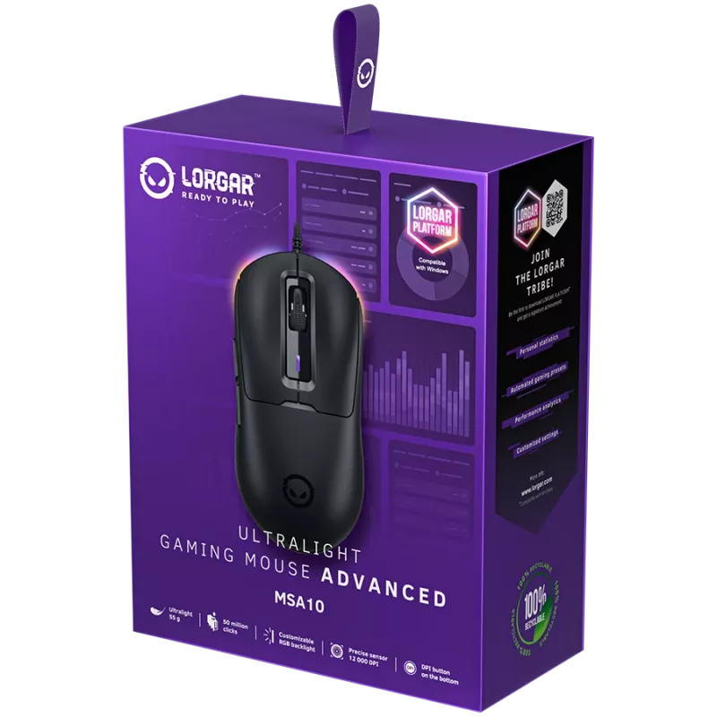 Gaming-muis LORGAR MSA10 ultralight bedraad