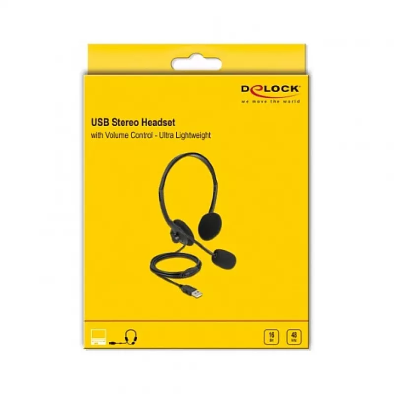 Headset DeLOCK USB-stereoheadset met volumeregeling