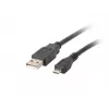 USB 2.0-kabel LANBERG CA-USBM-10CC-0018-BK, Micro-USB B naar USB A, 1,8 m, zwart