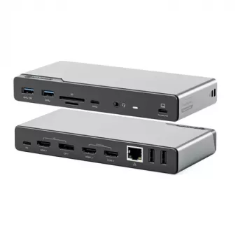 ALOGIC DV4 - dockingstation - voor laptop - USB-C / USB-A - 3 x HDMI, DP - 1GbE (DUCDV4)