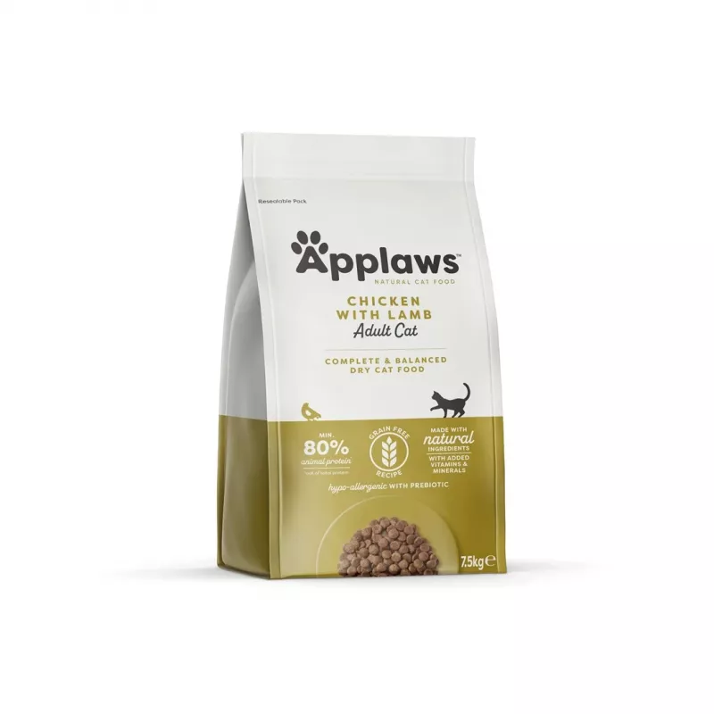 APPLAWS Kip met lam - Droogvoer voor katten - 7,5 kg