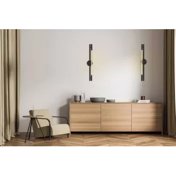 LED-wandlamp ActiveJet AJE-CHARLIE NW, 1100 lm, 4000 K, 8 W, zwart, 798×120×65 mm