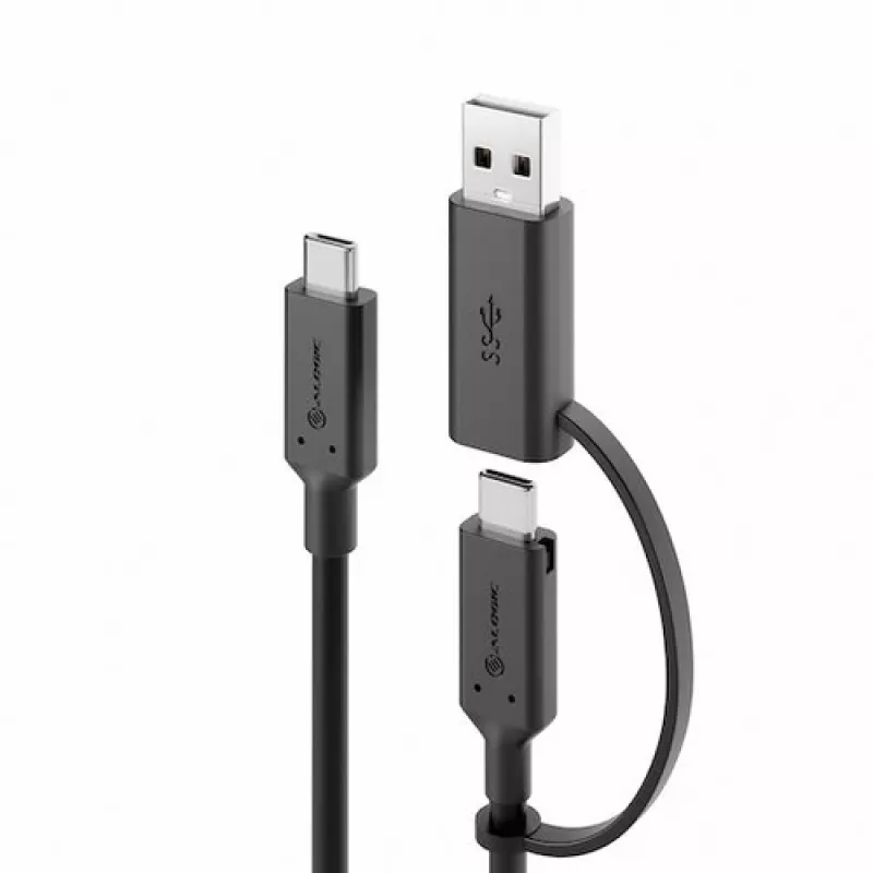 ALOGIC Elements Series USB-C naar USB-C kabel met USB-A-adapter 1,2 m 5 A 10 Gbit/s