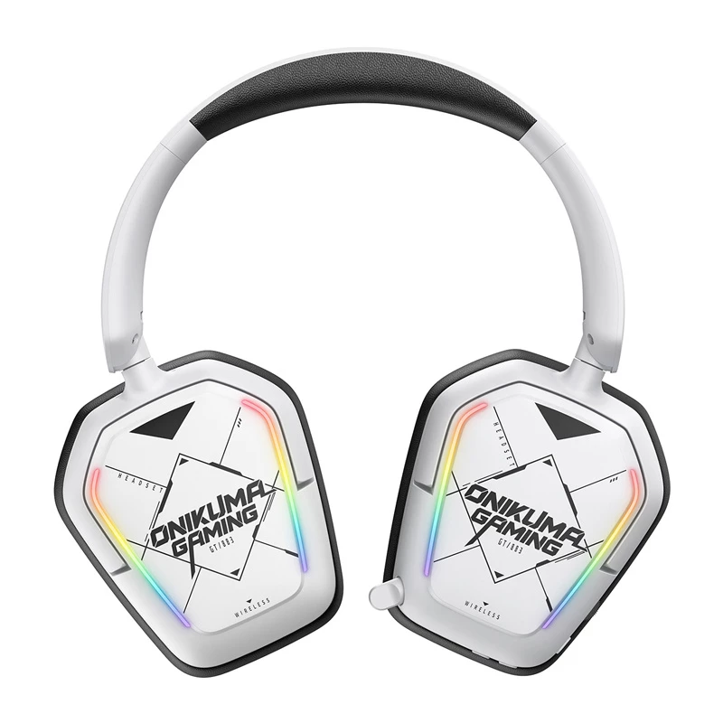 Bedrade/draadloze headset Onikuma GT883 wit — Bluetooth- en kabelverbinding, over-ear-ontwerp
