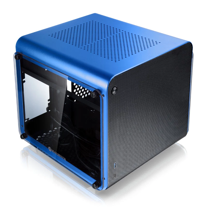 Mini-ITX PC-behuizing RAIJINTEK METIS EVO TG — gehard glas, blauw
