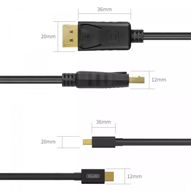Kabel miniDisplayPort/DisplayPort M/M 2 m; Y-C611BK