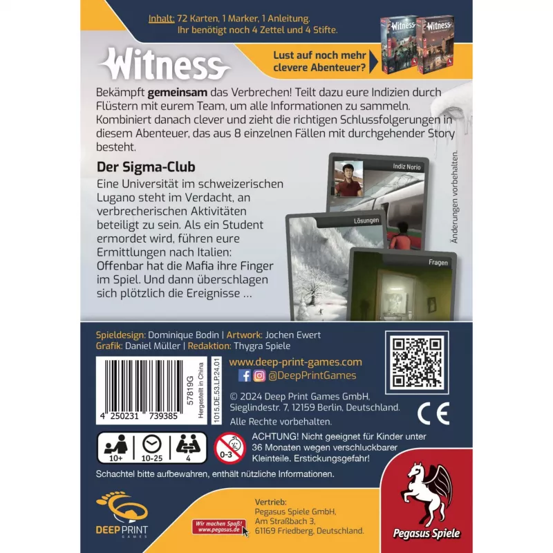Deep Print Games: Witness - Der Sigma-Club, puzzelspel