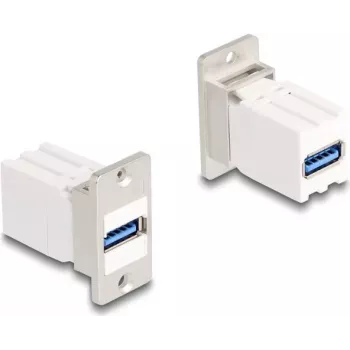 DeLOCK panel mount keystone module koppeling USB 5 Gbps Type-A bus naar Type-A bus