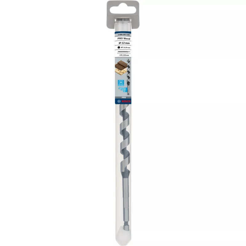 Bosch PRO Wood 2608597626 houtslangenboor, 12 mm, totale lengte 235 mm, werklengte 170 mm, 1/4-inch zeskantschacht, 1 st.