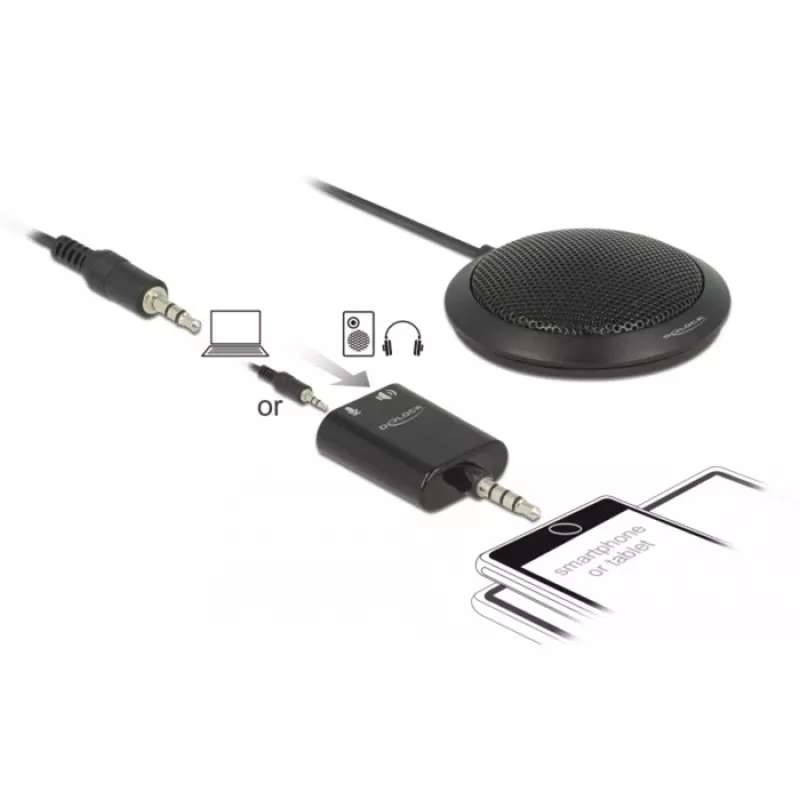 Tafelmicrofoon DeLOCK 65873 zwart