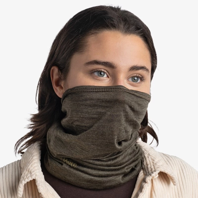 Buff 113010.843.10.00 Merino Lightweight multifunctionele nekwarmer voor volwassenen, merinowol, Solid Bark