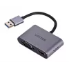 UNITEK V1304A videokabel-adapter 0,15 m USB Type-A HDMI + VGA (D-Sub) grijs