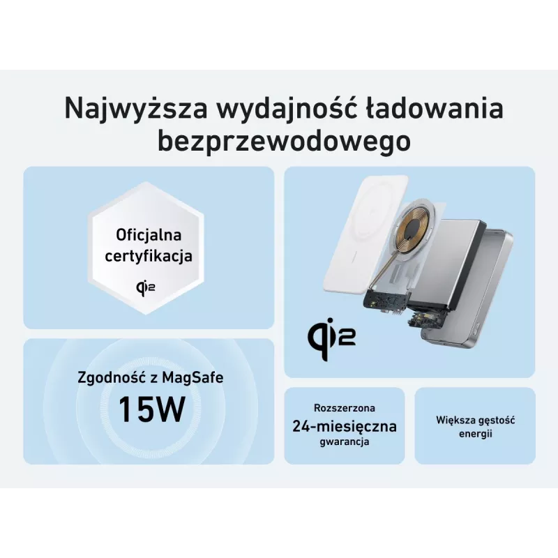 Anker MagGo powerbank 10K magnetisch draadloos wit, wit