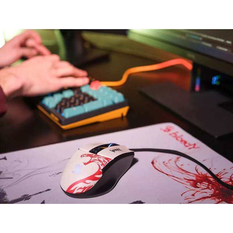 Bedrade gaming-muis A4Tech Bloody L65 MAX RGB 16000 DPI ergonomisch voor rechtshandigen