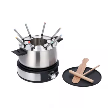Severin FO 2471 fondue- en crêpecombinatie, zwart/roestvrij staal