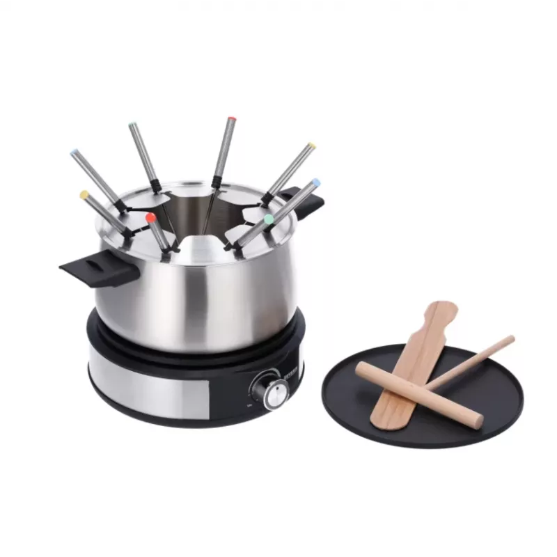 Severin FO 2471 fondue- en crêpecombinatie, zwart/roestvrij staal