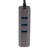 Akyga AK-AD-66 USB-C-hub met 3x USB 3.0 en Gigabit Ethernet, 15 cm, zwart