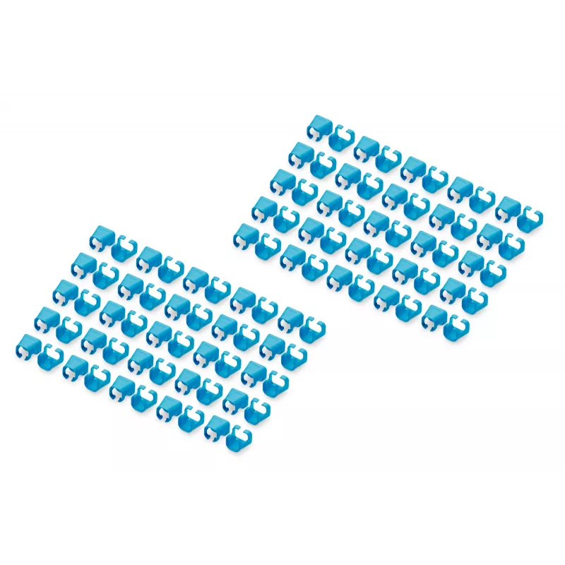 DIGITUS - kabelclips met kleurcodering - voor patchkabels - blauw (verpakking van 100) (A-CC-B)