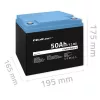 LiFePO4-batterij QOLTEC 12,8 V 50 Ah (model 53704) voor backup en energieopslag