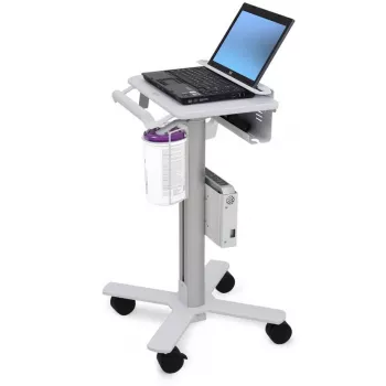Ergotron StyleView laptopwagen, SV10 – wagen voor notebook – medisch – metaal – wit, aluminium – schermformaat: tot 43,2 cm (tot 43,20 cm (17)) (SV10-1100-0)