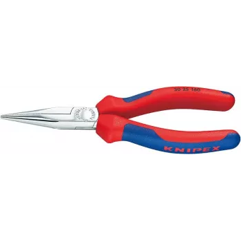 30 25 190, naaldvlak tang, 2,4 mm, 5 cm, staal, blauw, rood, 190 mm