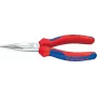 30 25 190, naaldvlak tang, 2,4 mm, 5 cm, staal, blauw, rood, 190 mm