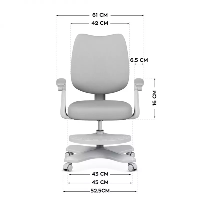 Bureaustoel mark adler Junior 4.6 grijs — compacte ergonomische werkstoel