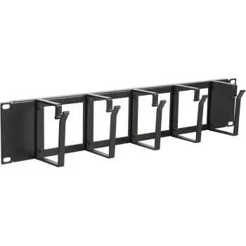 Kabelmanagementpaneel LOGON RAO115BL zwart aluminium 19 inch