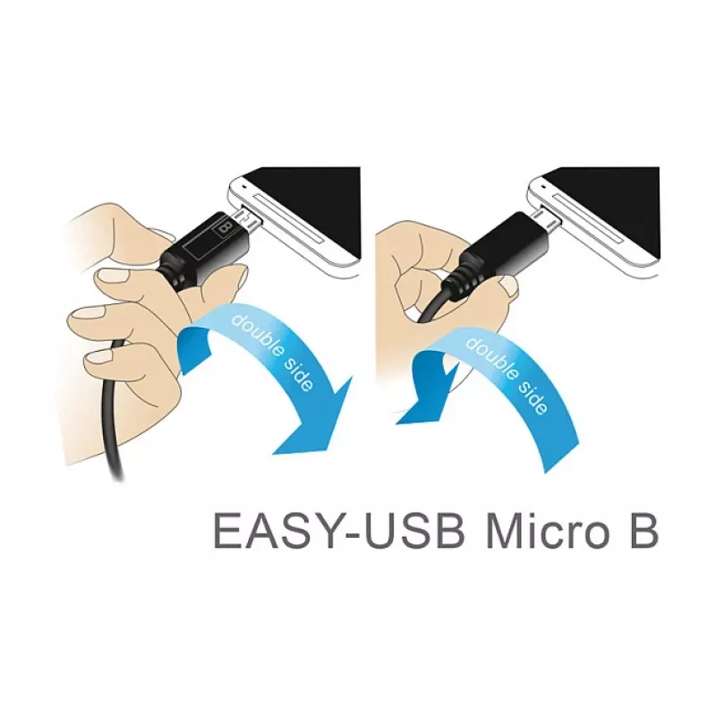 USB-kabel DeLOCK 84805 USB 2.0 0,2 m USB A Micro-USB B wit