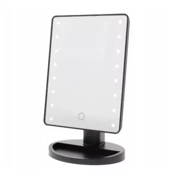 Extralink Make-up spiegel, zwart met verlichting en standaard