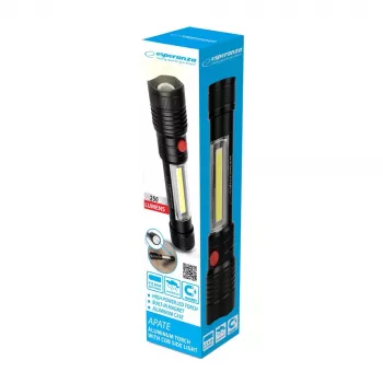 Esperanza Apate zwarte handzaklamp LED